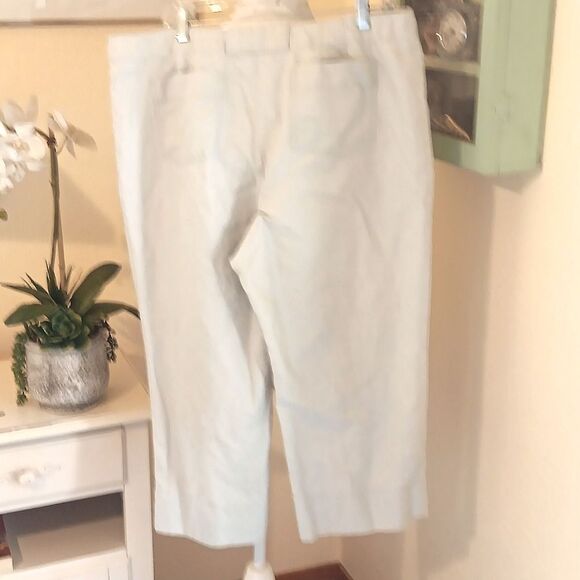 Ann Taylor Light CELERY Linen Blend Pants - Picture 4 of 6